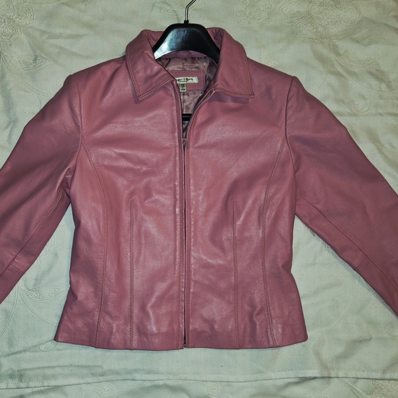 Yvonne Marie  Pink Leather Jacket - Picture 1 of 7